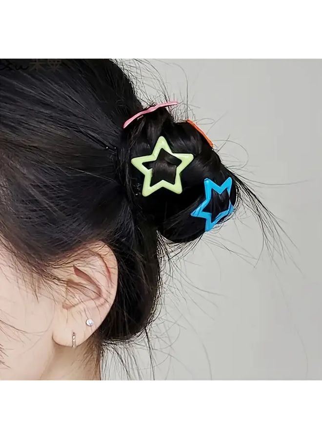 Sweet Fresh Five Pointed Star Hair Clips 50 Pieces Multicolor Alloy Hairpins Lightweight Party Accessories - Image 5